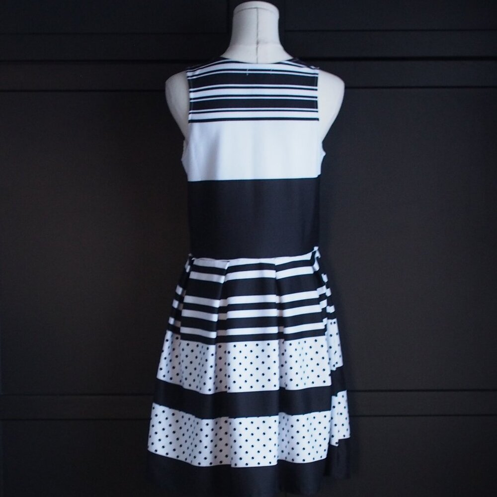 Connection 18 | Classic Black & White Stipe Dress - Picture 4 of 4